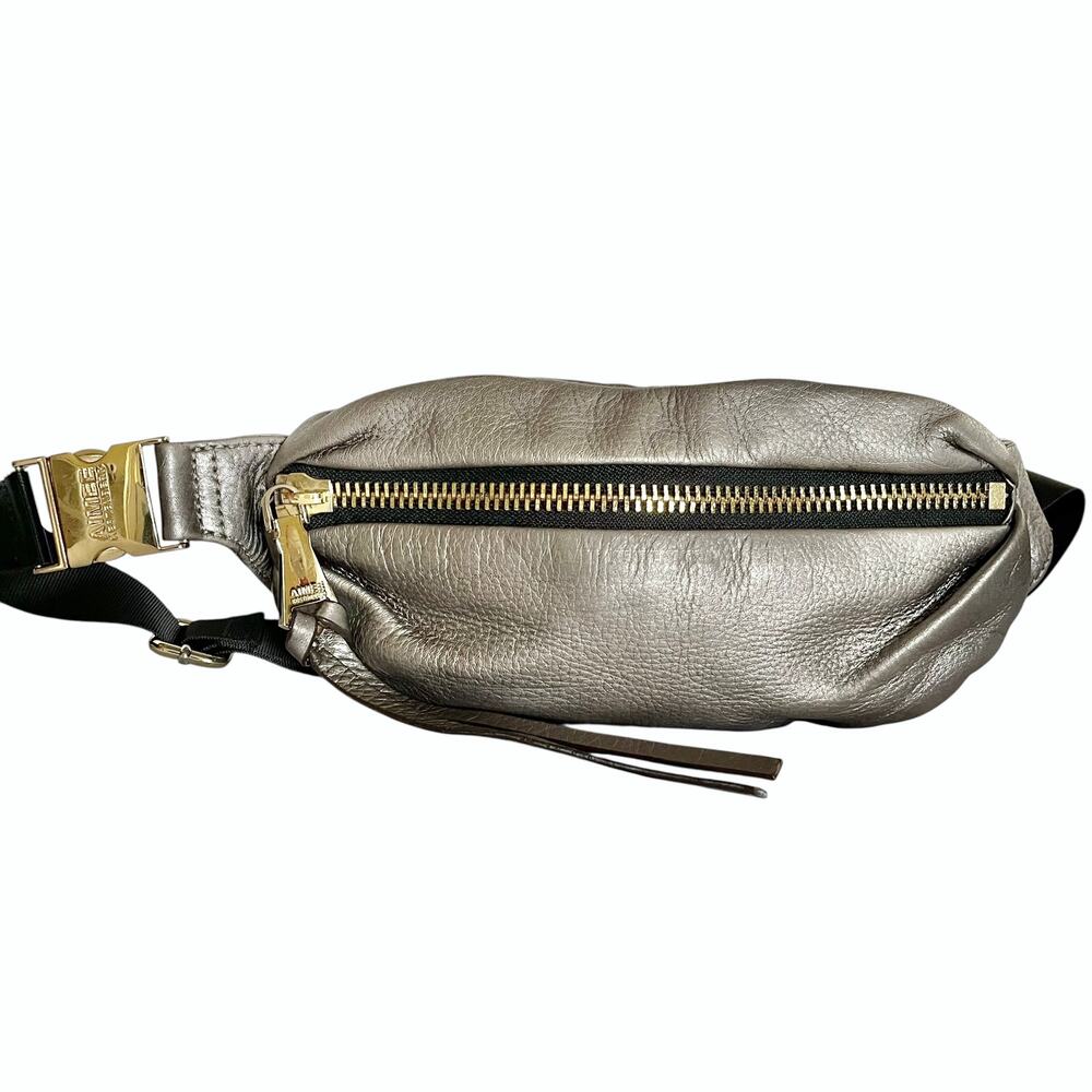 Aimee Kestenberg Silver Metallic Leather Milan Bum Bag - Fanny Pack Belt Bag